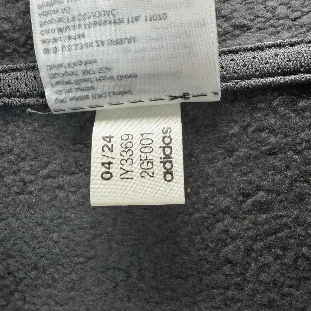 Adidas Pullover Hoodie Mens Size Small Gray Zipper Chest Pocket Fleece 2024